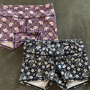 Floral and Elephant Print Women's Athletic Shorts